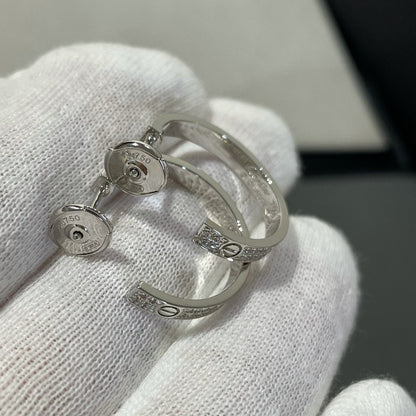 [Rosla]LOVE DIAMOND SILVER HOOP EARRINGS