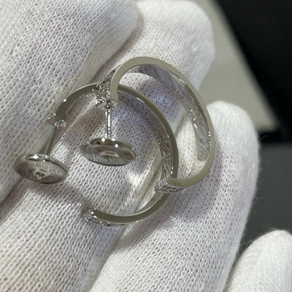 [Rosla]LOVE EARRINGS 3.6MM DIAMOND PAVED