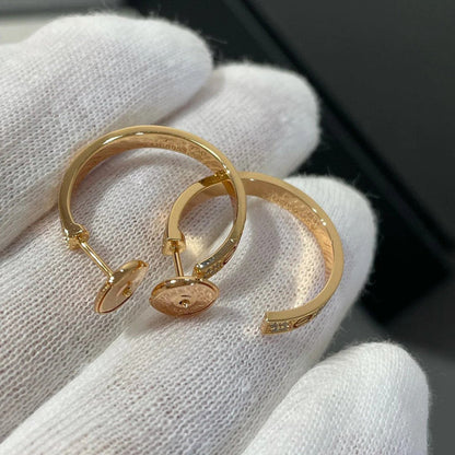 [Rosla]LOVE EARRINGS 3.6MM DIAMOND PAVED