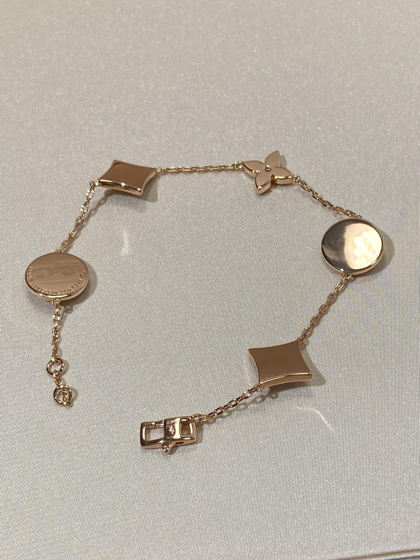 [Rosla]STAR AND SUN 5 MOTIF MOP PINK GOLD BRACELET