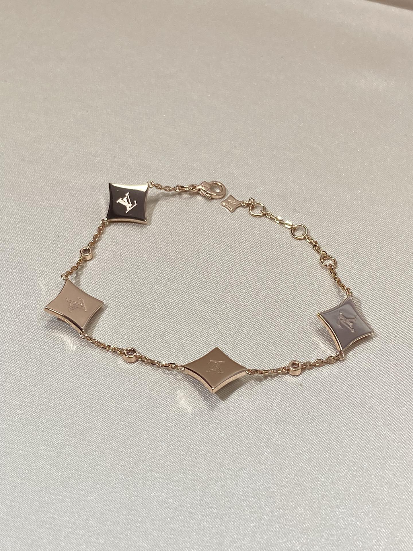 [Rosla]STAR 4 MOTIF MOP DIAMOND PINK GOLD BRACELET