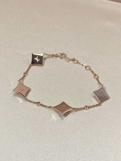 [Rosla]STAR 4 MOTIF MOP DIAMOND PINK GOLD BRACELET