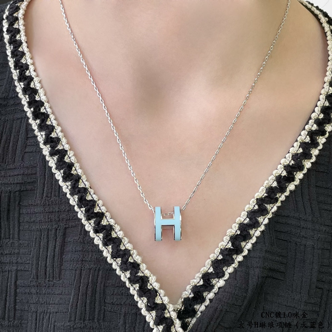 [Rosla]POP H SKY BLUE NECKLACE