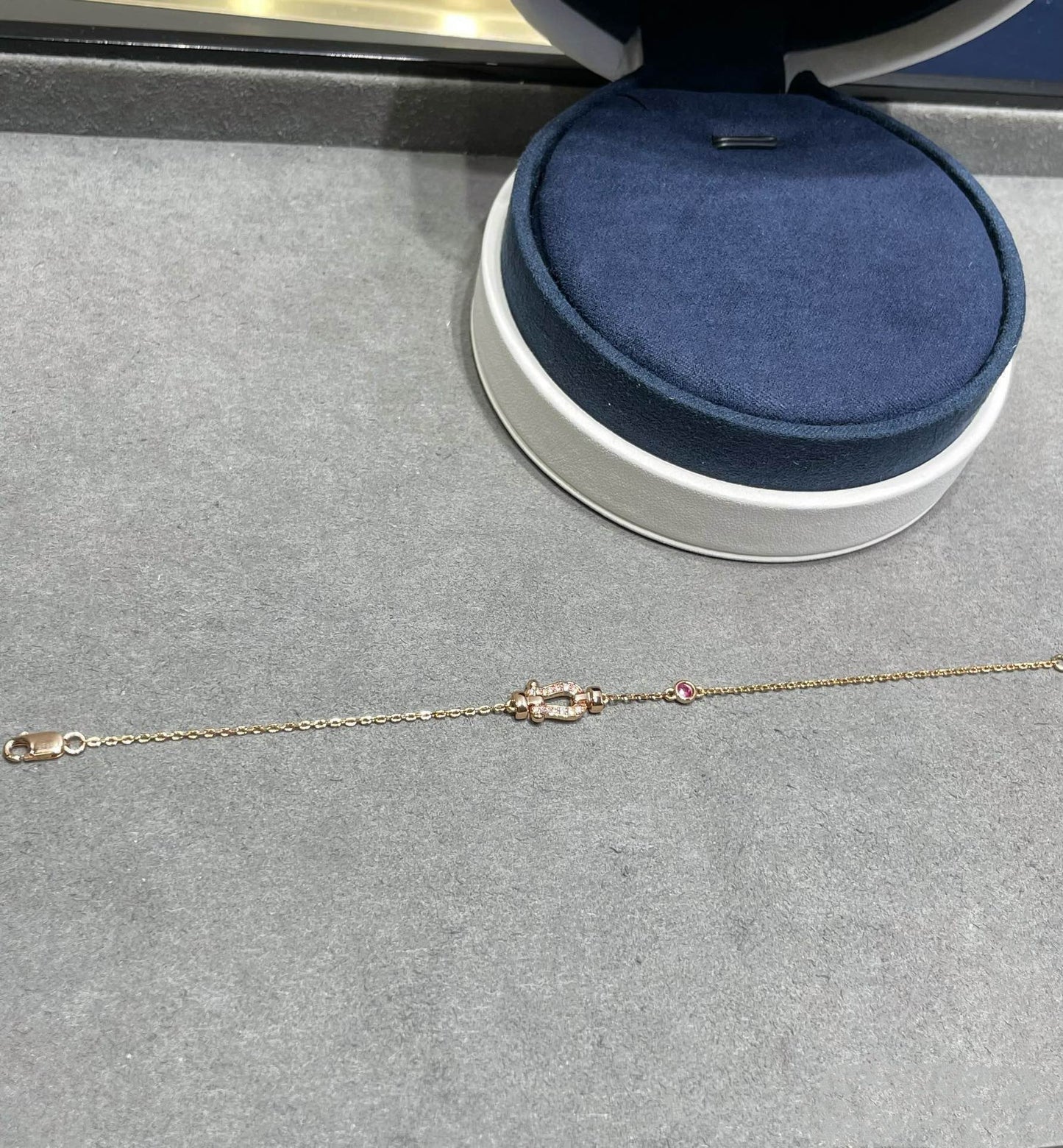 [Rosla]FORCE 10 DIAMOND CHAIN LINK PINK GOLD BRACELET