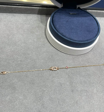 [Rosla]FORCE 10 DIAMOND CHAIN LINK PINK GOLD BRACELET