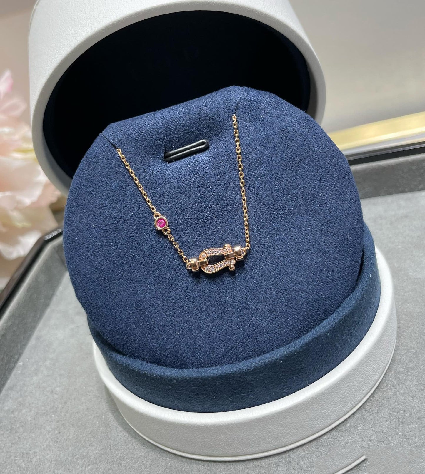 [Rosla]FORCE 10 DIAMOND CHAIN LINK PINK GOLD BRACELET