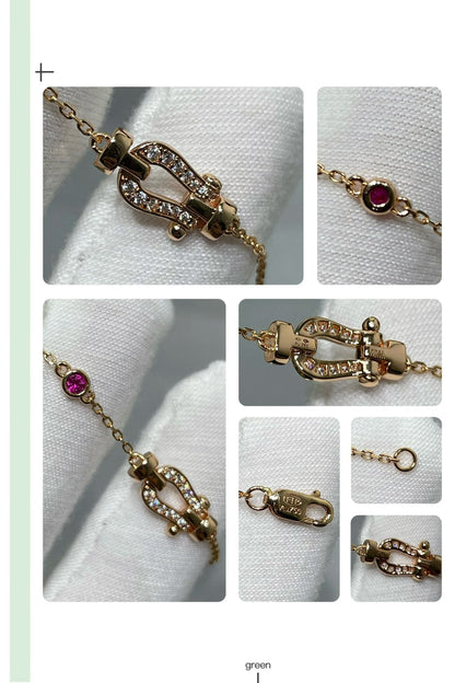 [Rosla]FORCE 10 DIAMOND CHAIN LINK PINK GOLD BRACELET