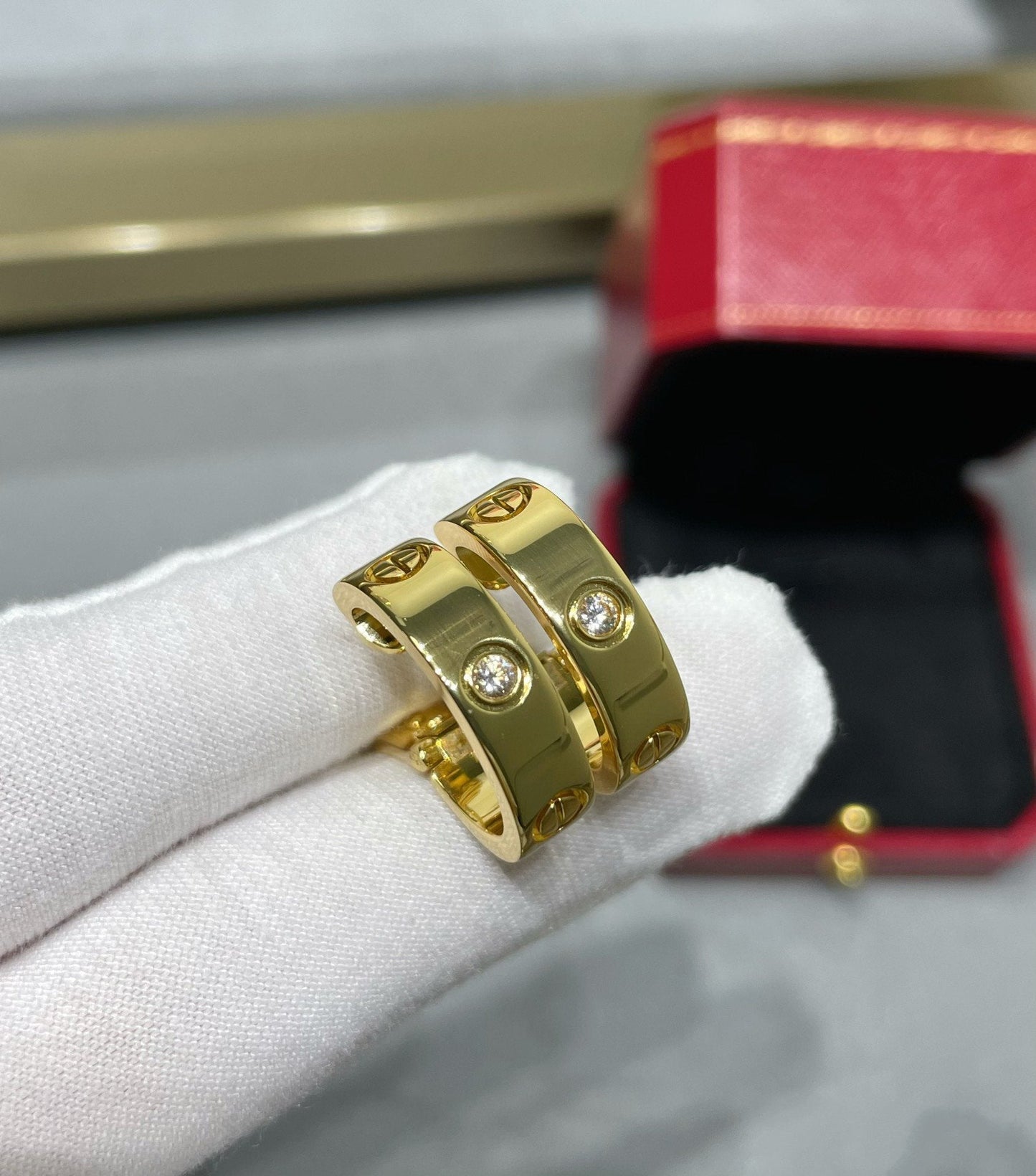 [Rosla]LOVE 5.5MM 1 DIAMOND EARRINGS