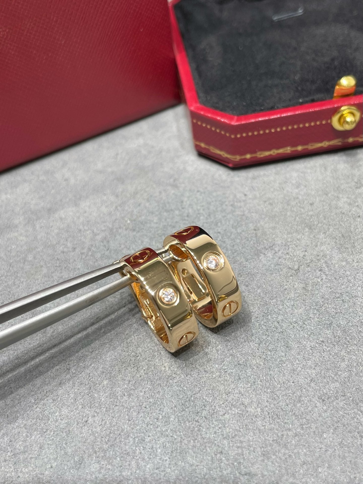 [Rosla]LOVE 5.5MM 1 DIAMOND EARRINGS