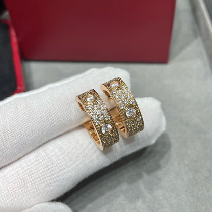 [Rosla]LOVE 5.5MM DIAMOND PAVED EARRINGS