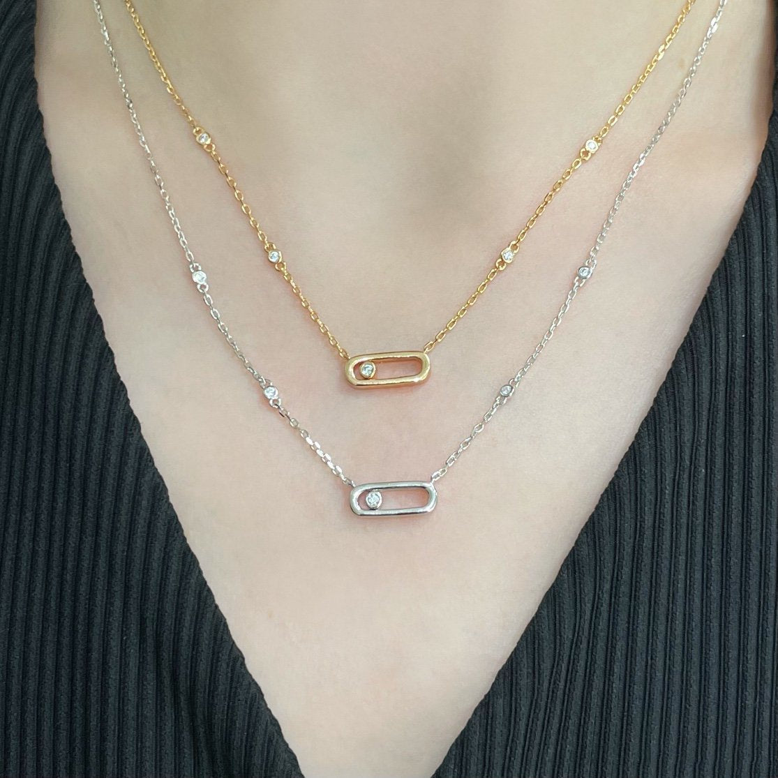 [Rosla]MOVE UNO DIAMOND NECKLACE