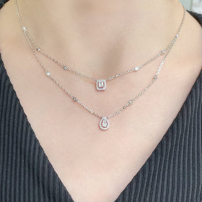 [Rosla]MY TWIN 2 ROW DIAMOND NECKLACE