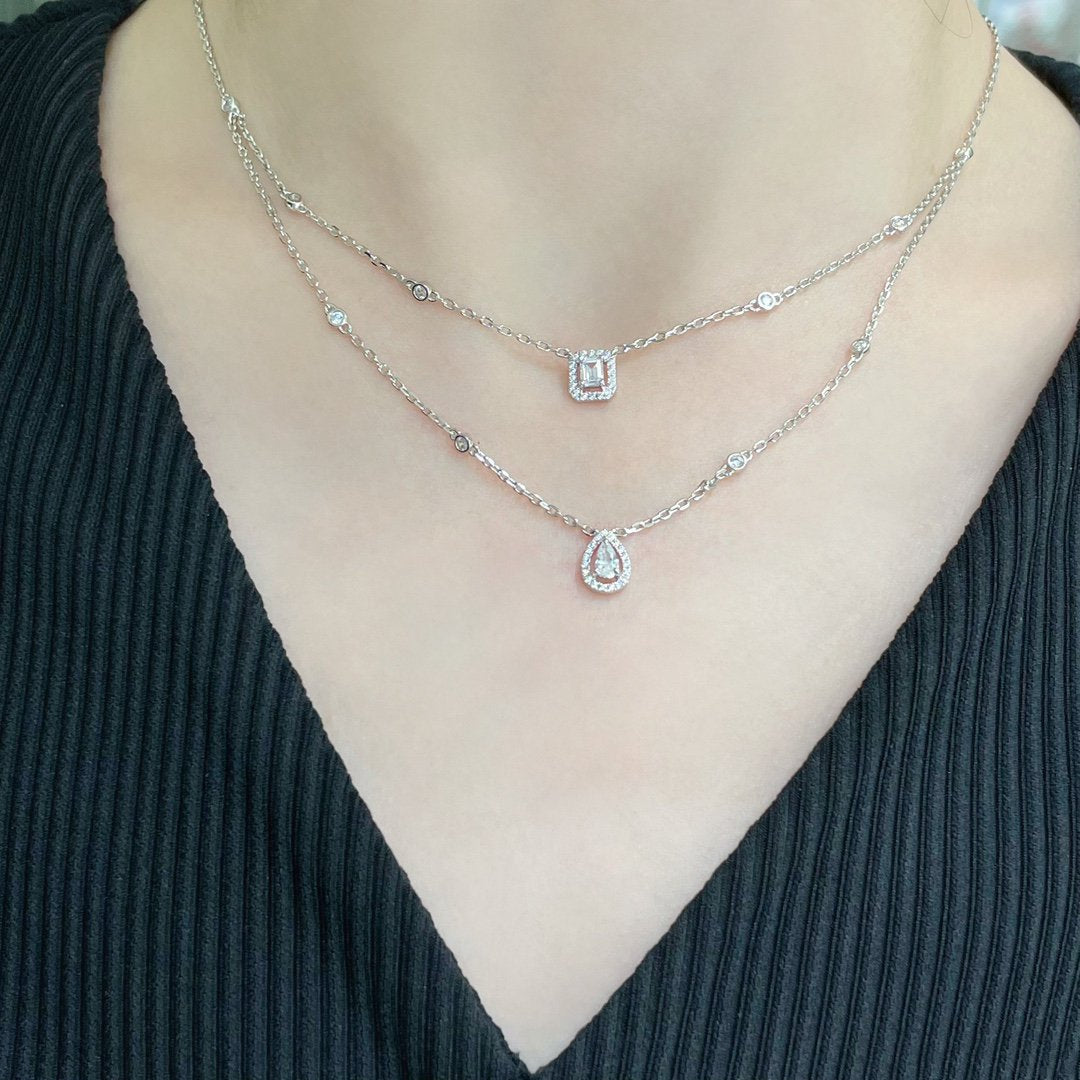[Rosla]MY TWIN 2 ROW DIAMOND NECKLACE