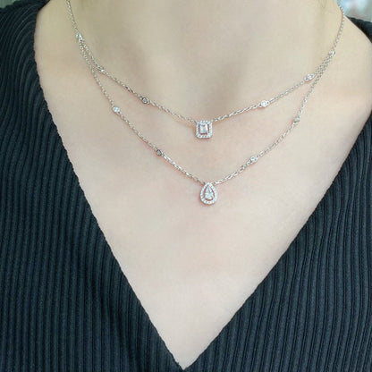 [Rosla]MY TWIN 2 ROW DIAMOND NECKLACE