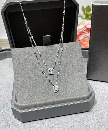 [Rosla]MY TWIN 2 ROW DIAMOND NECKLACE
