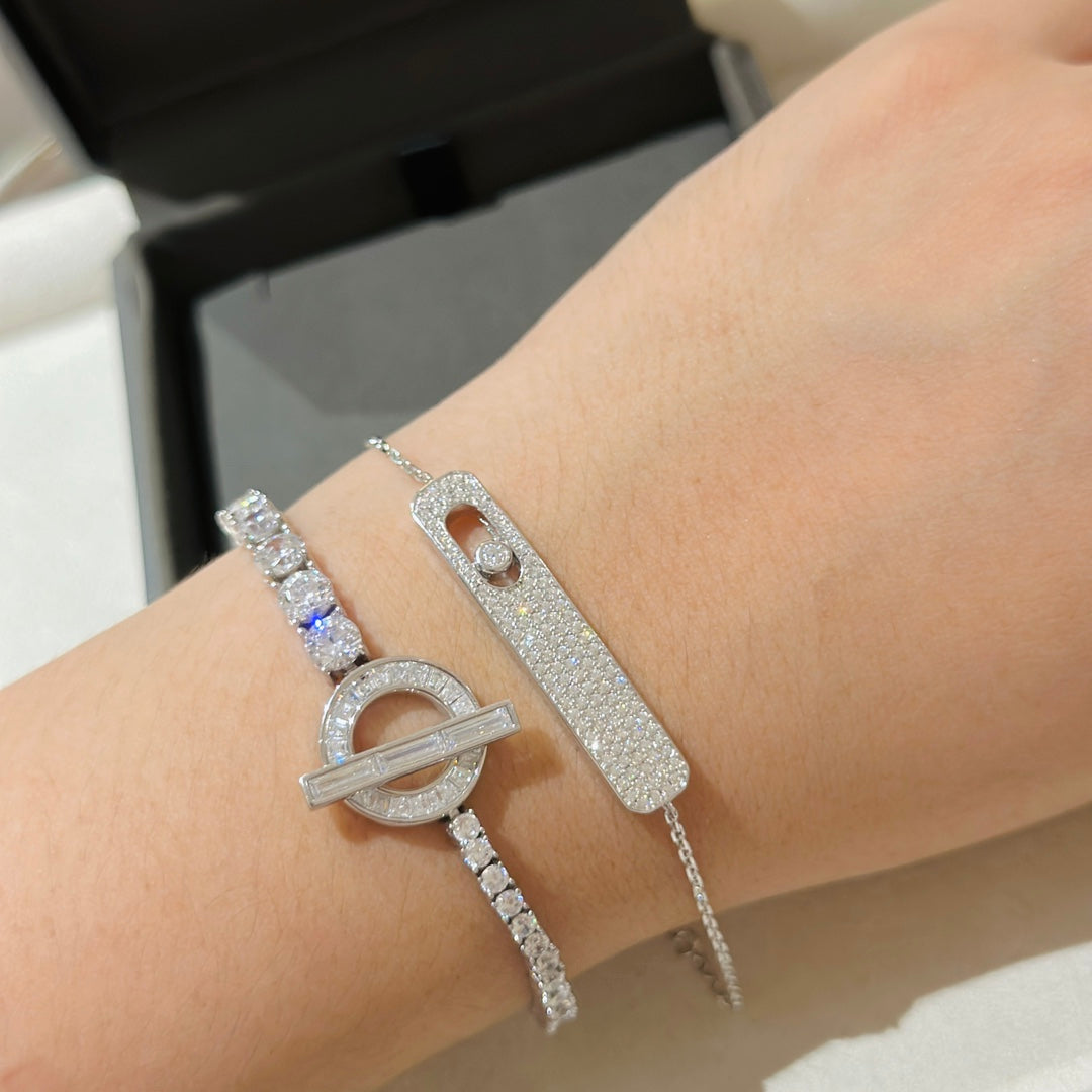 [Rosla]MOVE CLASSIQUE DIAMOND PAVED BRACELET