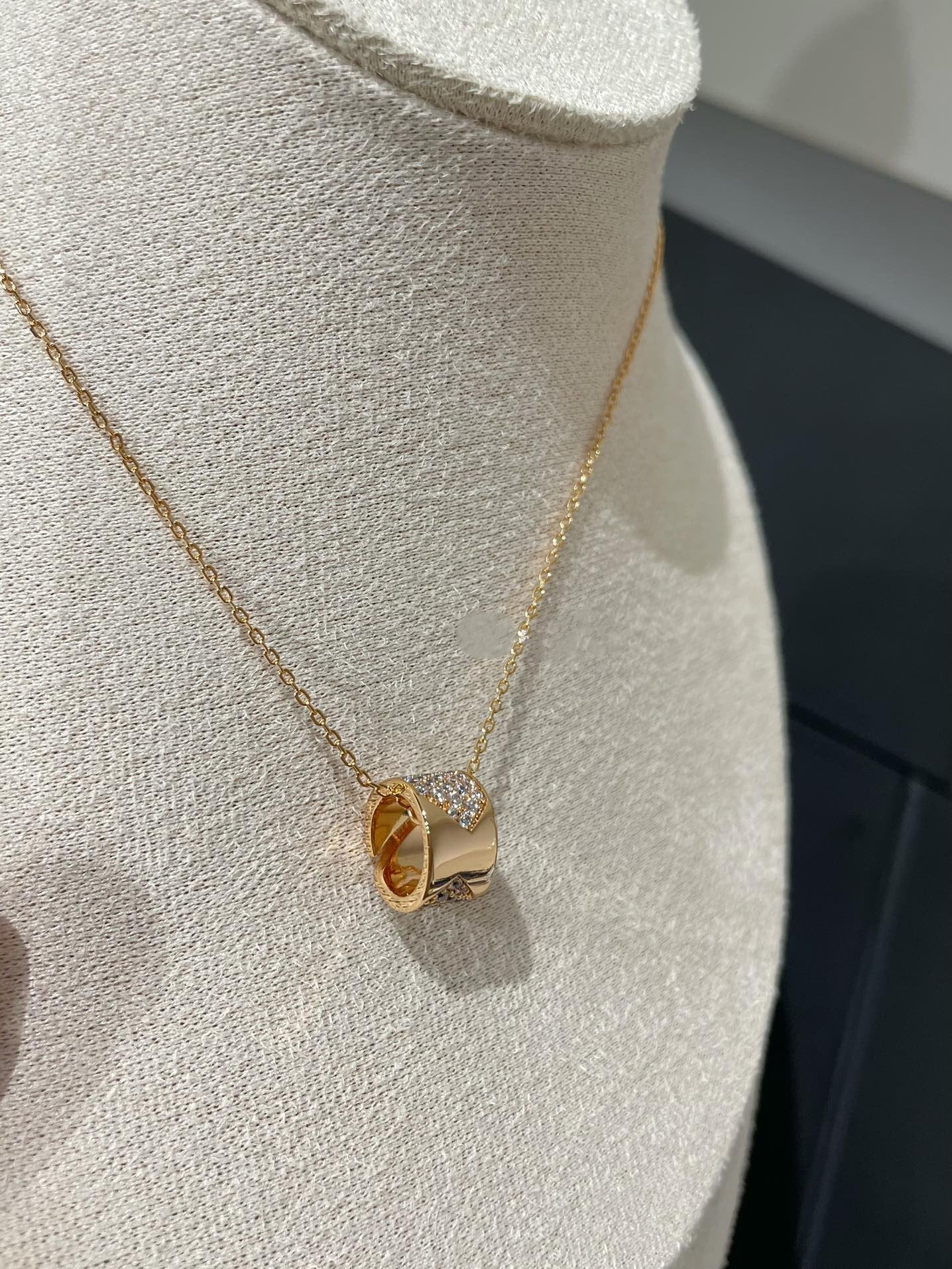 [Rosla]LIENS EVIDENCE DIAMOND PAVED NECKLACE