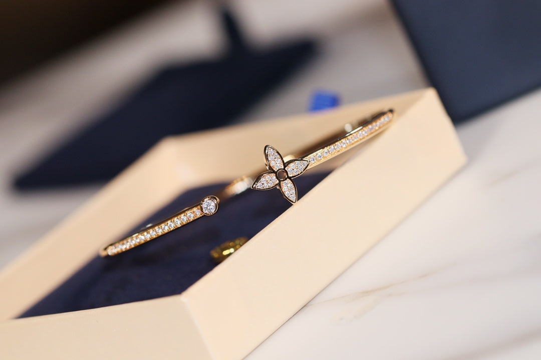 [Rosla]IDYLLE GOLD OPEN BRACELET DIAMOND PAVED