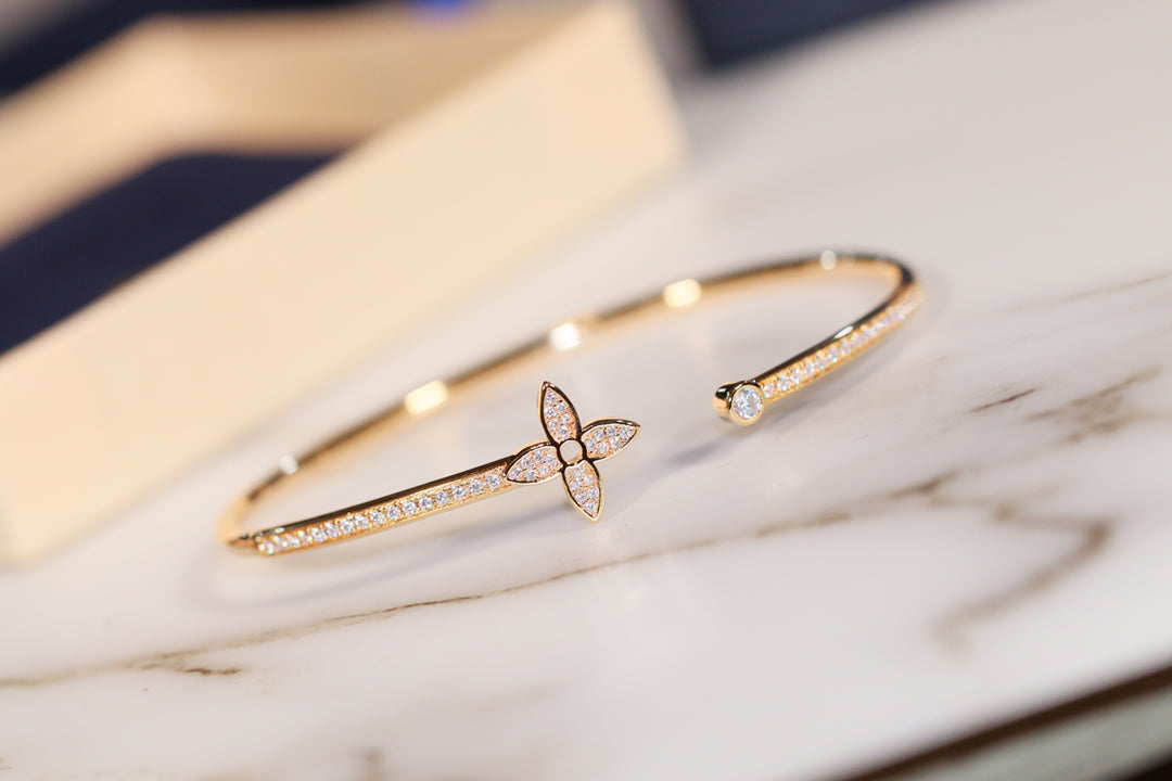 [Rosla]IDYLLE GOLD OPEN BRACELET DIAMOND PAVED