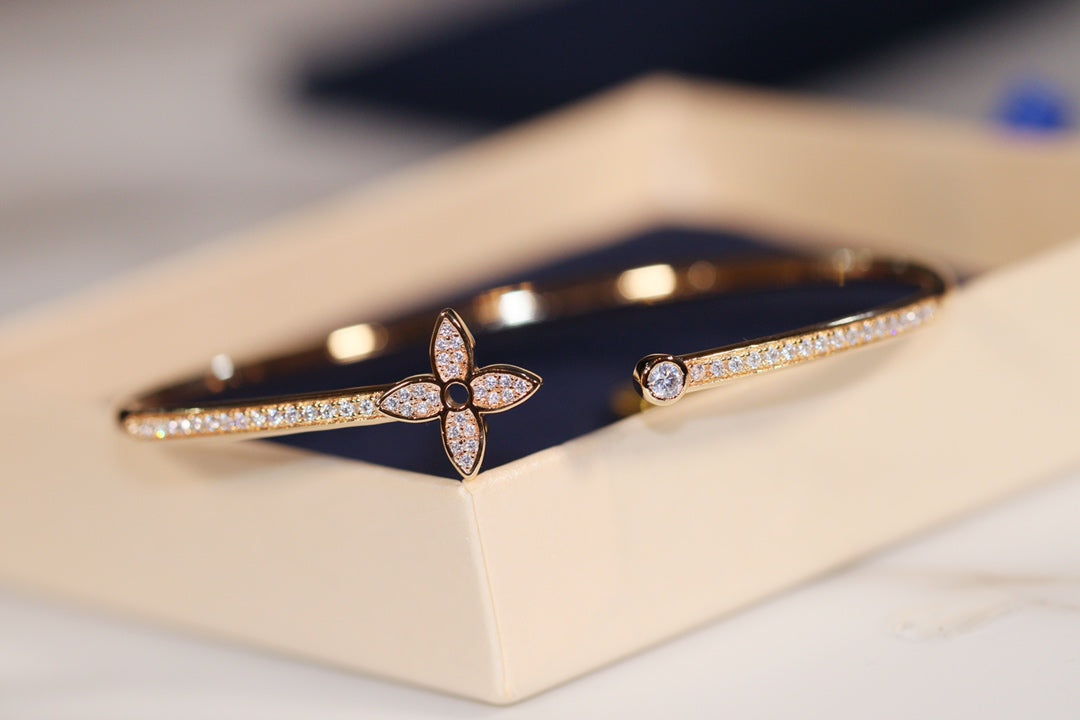 [Rosla]IDYLLE GOLD OPEN BRACELET DIAMOND PAVED
