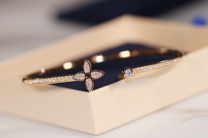 [Rosla]IDYLLE GOLD OPEN BRACELET DIAMOND PAVED