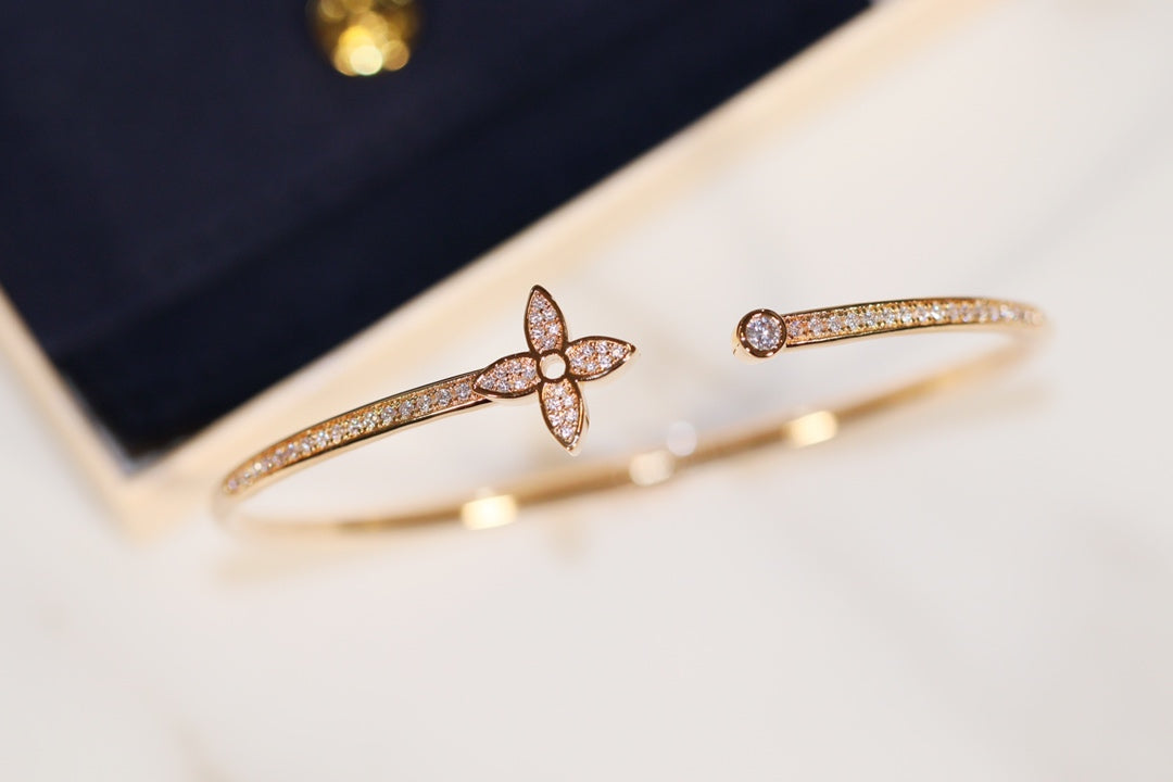 [Rosla]IDYLLE GOLD OPEN BRACELET DIAMOND PAVED