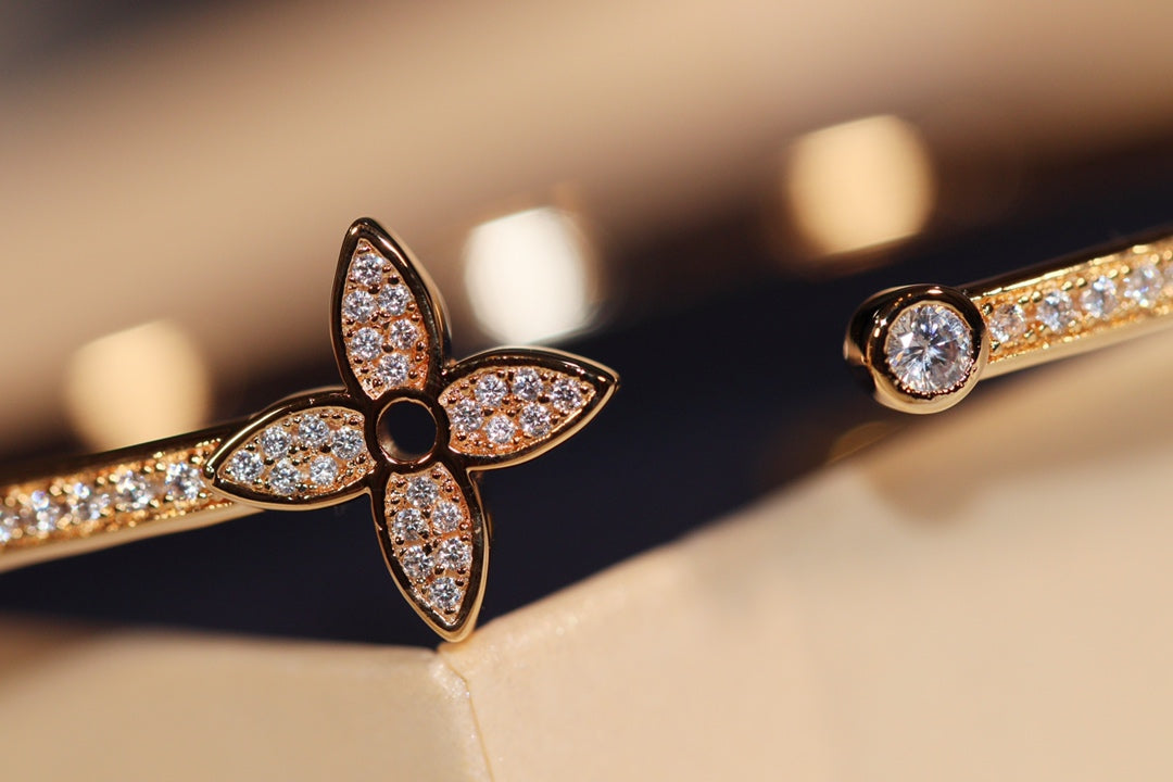 [Rosla]IDYLLE GOLD OPEN BRACELET DIAMOND PAVED