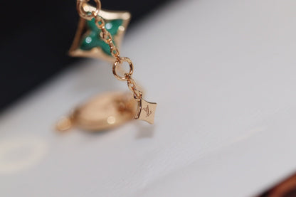 [Rosla]STAR AND SUN 4 MOTIF PINK GOLD MALACHITE BRACELET