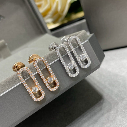 [Rosla]MOVE UNO STUD DIAMOND PAVED EARRINGS