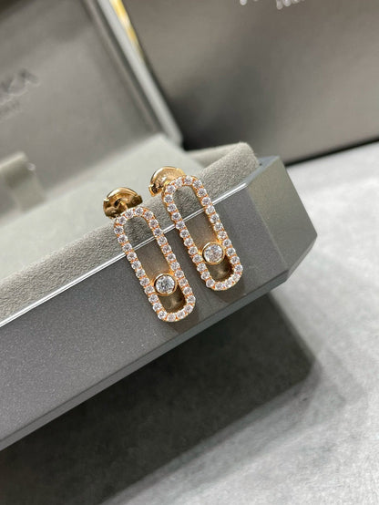 [Rosla]MOVE UNO STUD DIAMOND PAVED EARRINGS