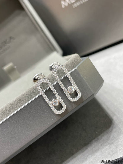 [Rosla]MOVE UNO STUD DIAMOND PAVED EARRINGS