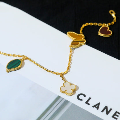 [Rosla]LUCKY SPRING 5 MOTIF GOLD BRACELET