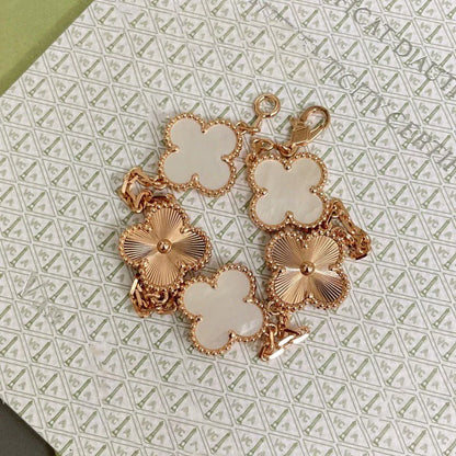 [Rosla]CLOVER WHITE PEARL MOP 5 MOTIF BRACELET COLLECTION