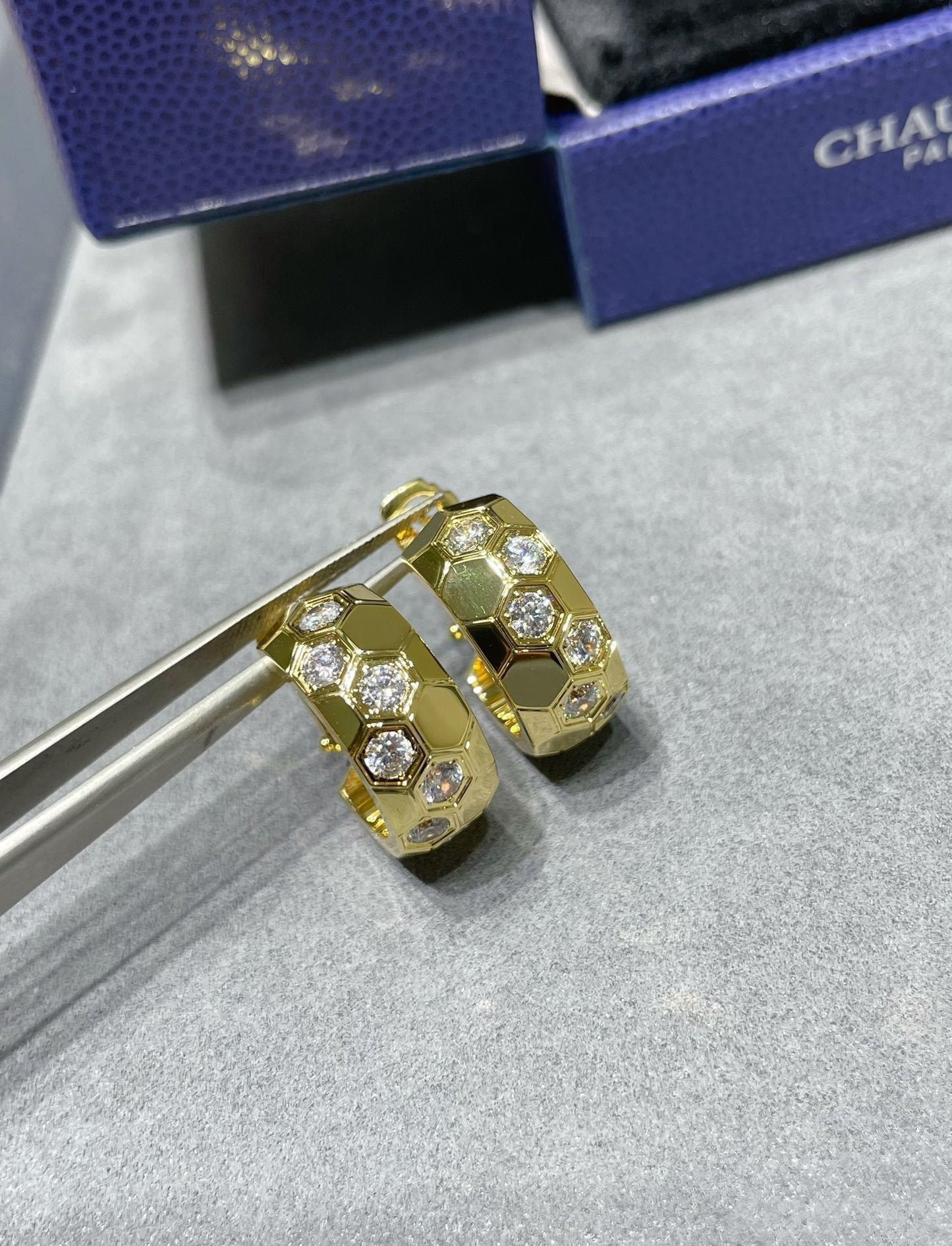 [Rosla]BEE LOVE DIAMOND HOOP EARRINGS