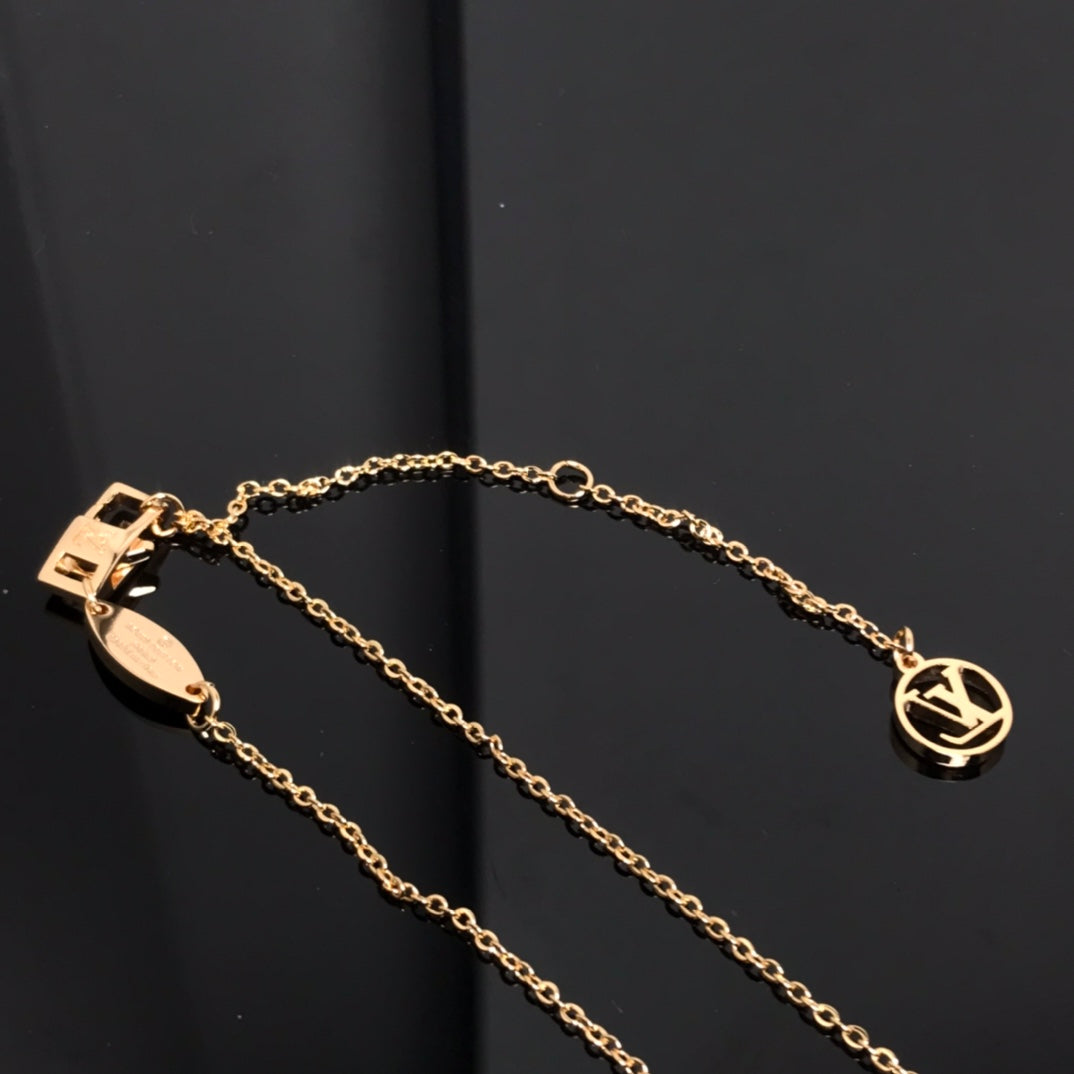 [Rosla]COLOR BLOSSOM PINK MOP SUN GOLD NECKLACE