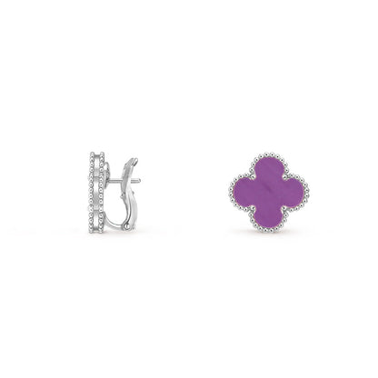 [Rosla]CLOVER SILVER 15MM MOP EARRINGS COLLECTION