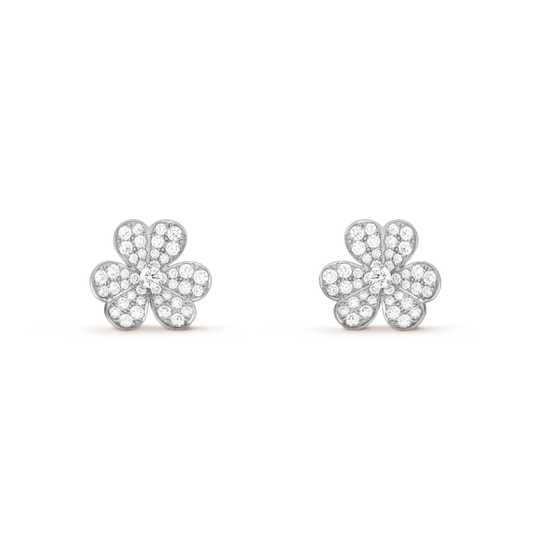 [Rosla]CLOVER COMOS DIAMOND EARRINGS SILVER