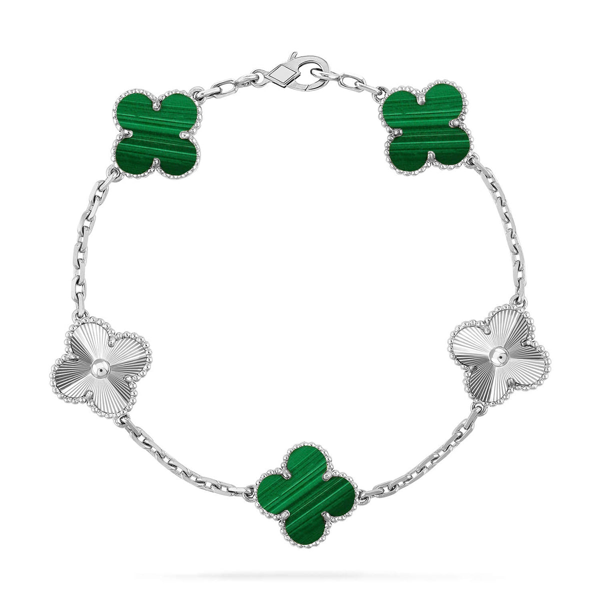 [Rosla] CLOVER 5 MOTIF MALACHITE BRACELET COLLECTION
