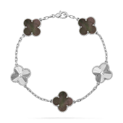 [Rosla] CLOVER 5 MOTIF GRAY MOP BRACELET COLLECTION