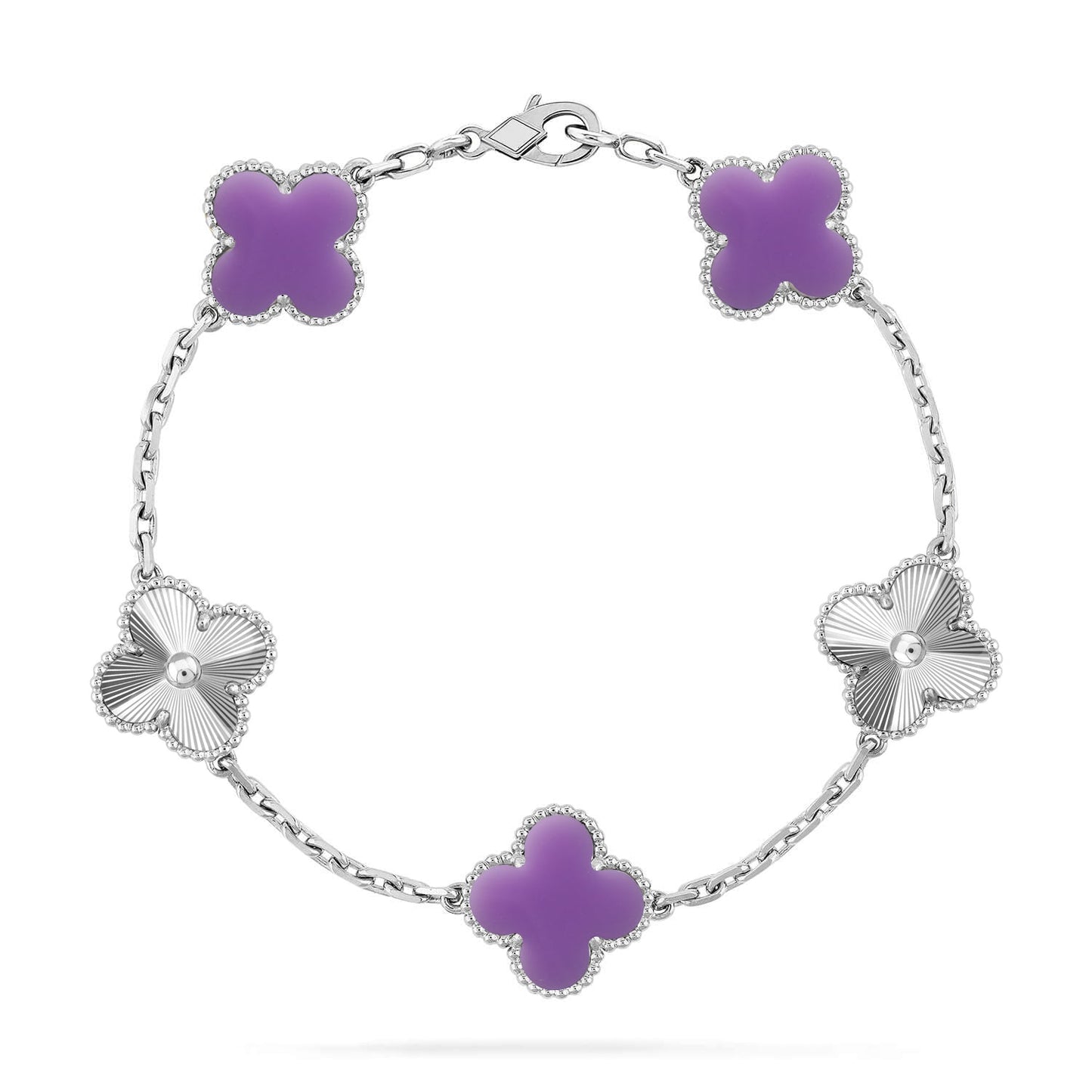 [Rosla]CLOVER 5 MOTIF LIGHT PURPLE BRACELET COLLECTION