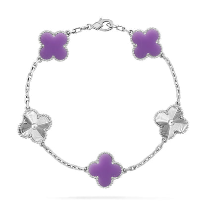 [Rosla]CLOVER 5 MOTIF LIGHT PURPLE BRACELET COLLECTION