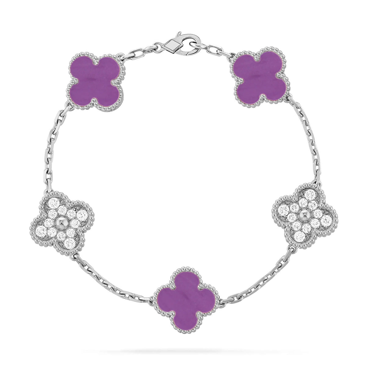 [Rosla] CLOVER 5 MOTIF VIOLET BRACELET COLLECTION