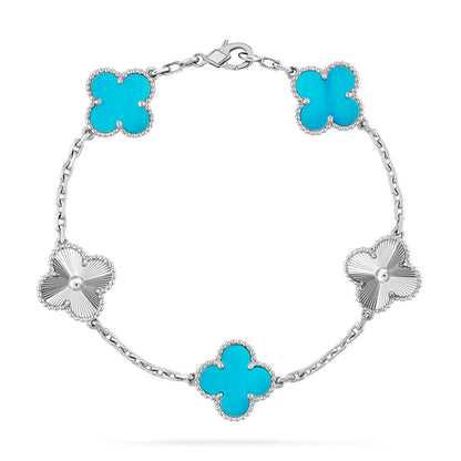 [Rosla] CLOVER 5 MOTIF TURQUOISE BRACELET COLLECTION