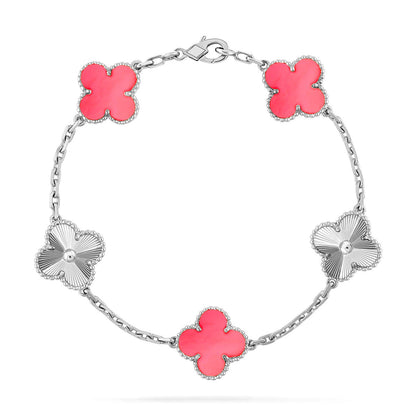 [Rosla] CLOVER 5 MOTIFS  PINK MOP BRACELET COLLECTION