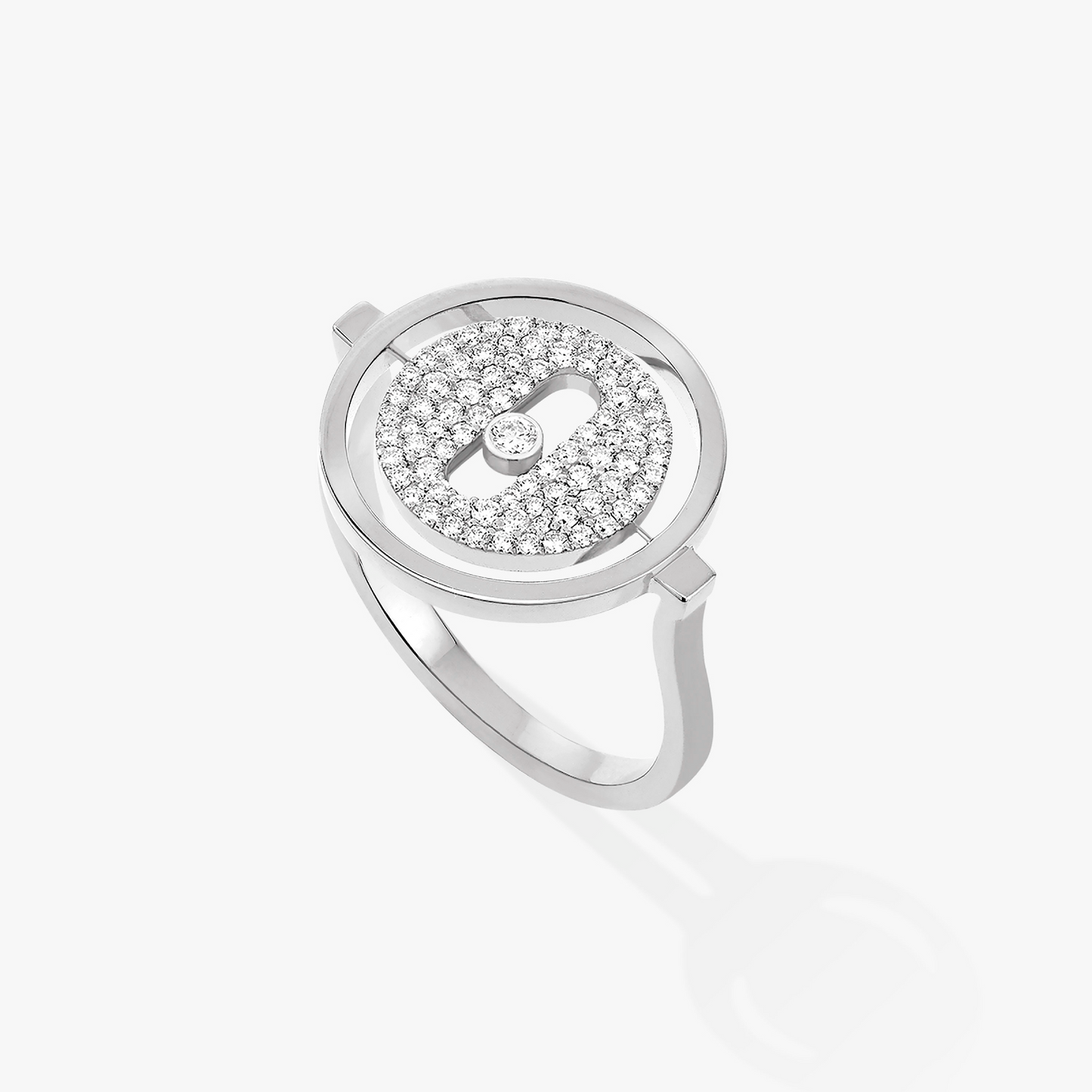 [Rosla]LUCKY MOVE PAVED SILVER DIAMOND RING