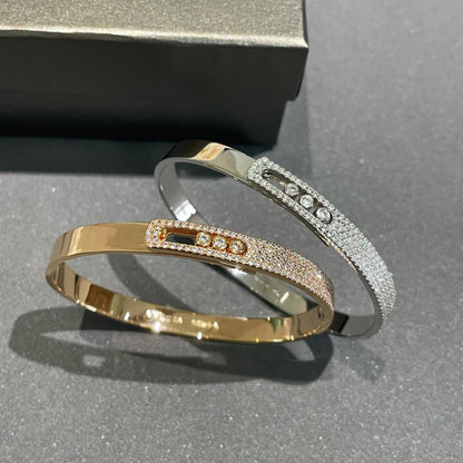 [Rosla]Move Noa Rose Gold Pavé Diamond Bangle Bracelet
