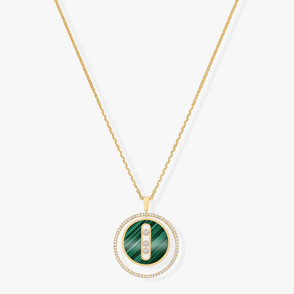[Rosla]LUCKY MOVE 3 DIAMOND MALACHITE GOLD DIAMOND NECKLACE