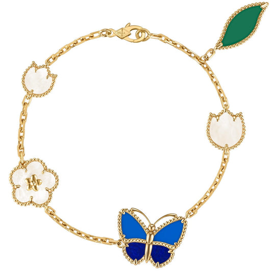 [Rosla]LUCKY SPRING BUTTERFLY 5 MOTIF BRACELET