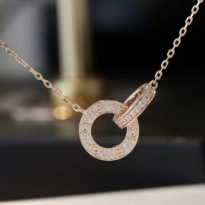 [Rosla]LOVE  FULL DIAMOND PENDANT NECKLACE