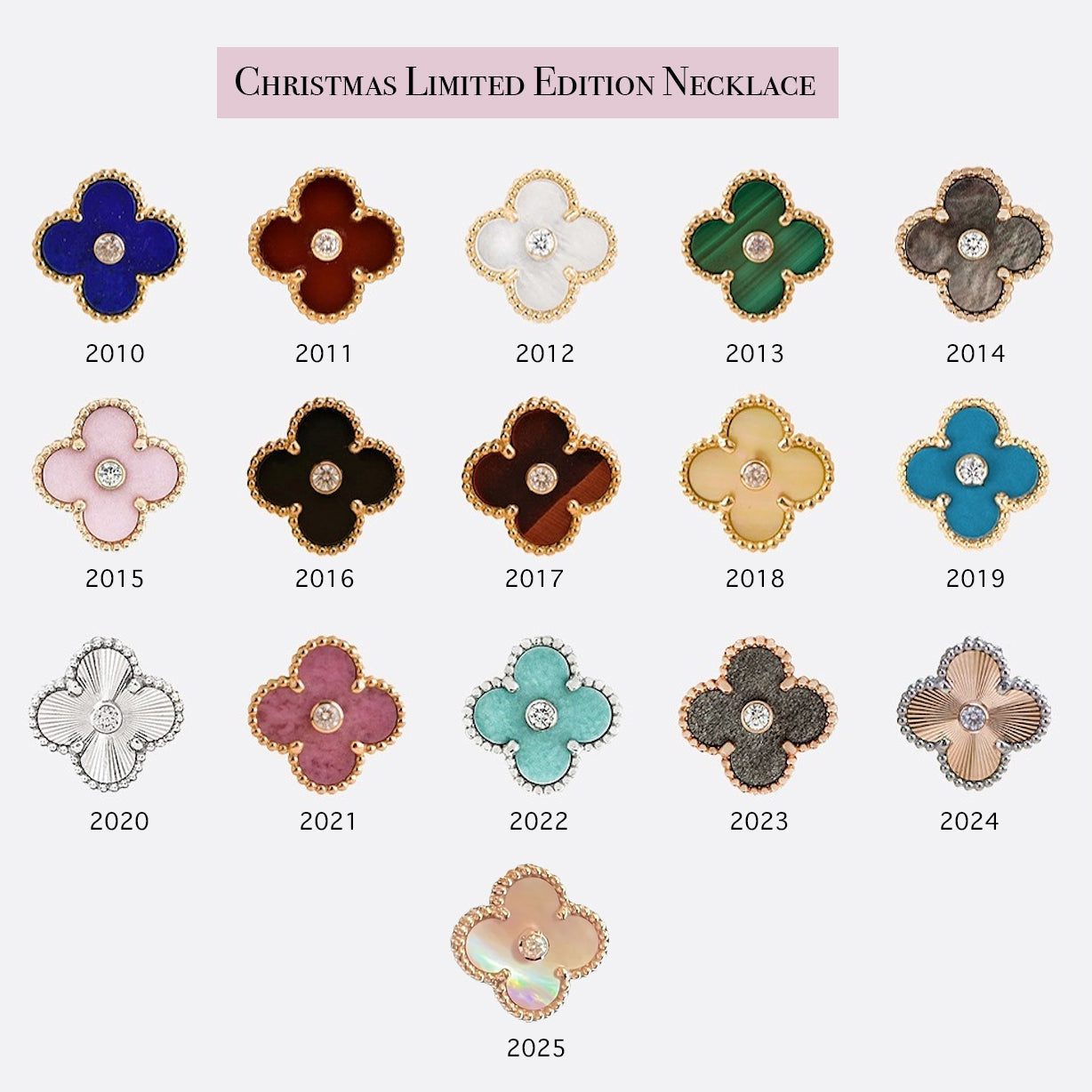 [Rosla]CLOVER 15MM CHRISTMAS LIMITED EDITION SINGLE FLOWER NECKLACE